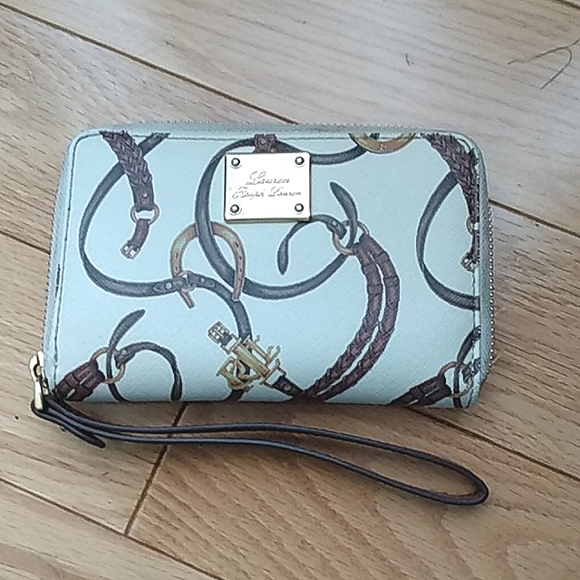Lauren Ralph Lauren Belt Pattern Wristlet Wallet - Picture 1 of 10